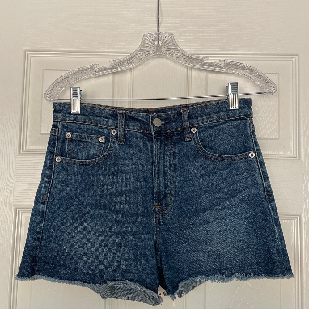 GAP Blue Jean Shorts with Distressed Hem